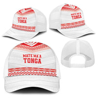 Mate Ma'a Tonga Heritage Baseball Net Cap Pacific Tribal Rugby White Edition - Polynesian Pride