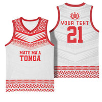 Custom Mate Ma'a Tonga Heritage Basketball Jersey Pacific Tribal Rugby White Edition - Polynesian Pride