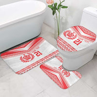 Custom Mate Ma'a Tonga Heritage Bathroom Set Pacific Tribal Rugby White Edition LT9 - Polynesian Pride