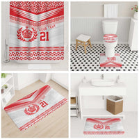 Custom Mate Ma'a Tonga Heritage Bathroom Set Pacific Tribal Rugby White Edition LT9 - Polynesian Pride