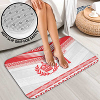 Custom Mate Ma'a Tonga Heritage Bathroom Set Pacific Tribal Rugby White Edition LT9 - Polynesian Pride