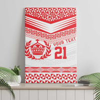 Custom Mate Ma'a Tonga Heritage Canvas Wall Art Pacific Tribal Rugby White Edition - Polynesian Pride