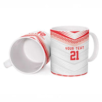 Custom Mate Ma'a Tonga Heritage Ceramic Mug Pacific Tribal Rugby White Edition LT9 - Polynesian Pride