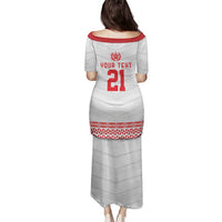 Custom Mate Ma'a Tonga Heritage Family Matching Puletasi and Hawaiian Shirt Pacific Tribal Rugby White Edition - Polynesian Pride