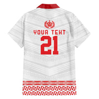 Custom Mate Ma'a Tonga Heritage Family Matching Short Sleeve Bodycon Dress and Hawaiian Shirt Pacific Tribal Rugby White Edition - Polynesian Pride