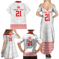 Custom Mate Ma'a Tonga Heritage Family Matching Summer Maxi Dress and Hawaiian Shirt Pacific Tribal Rugby White Edition - Polynesian Pride