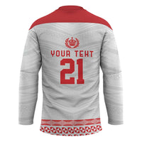 Custom Mate Ma'a Tonga Heritage Hockey Jersey Pacific Tribal Rugby White Edition LT9 - Polynesian Pride
