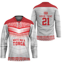 Custom Mate Ma'a Tonga Heritage Hockey Jersey Pacific Tribal Rugby White Edition LT9 - Polynesian Pride