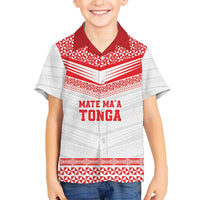 Custom Mate Ma'a Tonga Heritage Kid Hawaiian Shirt Pacific Tribal Rugby White Edition - Polynesian Pride