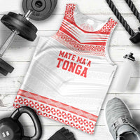 Custom Mate Ma'a Tonga Heritage Men Tank Top Pacific Tribal Rugby White Edition - Polynesian Pride