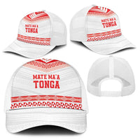 Mate Ma'a Tonga Heritage Mesh Trucker Cap Pacific Tribal Rugby White Edition - Polynesian Pride