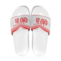 Custom Mate Ma'a Tonga Heritage Slide Sandals Pacific Tribal Rugby White Edition LT9 White - Polynesian Pride