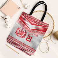 Custom Mate Ma'a Tonga Heritage Tote Bag Pacific Tribal Rugby White Edition LT9 Black Strap One Size White - Polynesian Pride