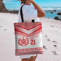 Custom Mate Ma'a Tonga Heritage Tote Bag Pacific Tribal Rugby White Edition LT9 - Polynesian Pride