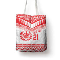 Custom Mate Ma'a Tonga Heritage Tote Bag Pacific Tribal Rugby White Edition LT9 - Polynesian Pride