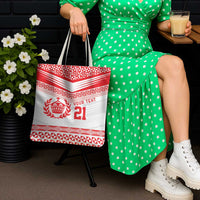 Custom Mate Ma'a Tonga Heritage Tote Bag Pacific Tribal Rugby White Edition LT9 - Polynesian Pride