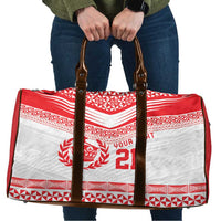 Custom Mate Ma'a Tonga Heritage Travel Bag Pacific Tribal Rugby White Edition LT9 White - Polynesian Pride