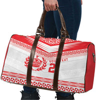 Custom Mate Ma'a Tonga Heritage Travel Bag Pacific Tribal Rugby White Edition LT9 - Polynesian Pride