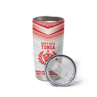 Custom Mate Ma'a Tonga Heritage Tumbler Cup Pacific Tribal Rugby White Edition LT9 - Polynesian Pride