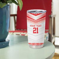 Custom Mate Ma'a Tonga Heritage Tumbler Cup Pacific Tribal Rugby White Edition LT9 - Polynesian Pride