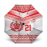 Custom Mate Ma'a Tonga Heritage Umbrella Pacific Tribal Rugby White Edition - Polynesian Pride