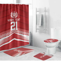 Custom Pacific Rugby Spirit Bathroom Set Tonga Ngatu Pride Red Edition LT9 Bathroom Set (4 pcs) Red - Polynesian Pride