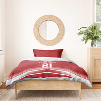 Custom Pacific Rugby Spirit Bedding Set Tonga Ngatu Pride Red Edition - Polynesian Pride