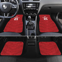 Custom Pacific Rugby Spirit Car Mats Tonga Ngatu Pride Red Edition - Polynesian Pride