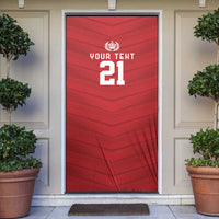 Custom Pacific Rugby Spirit Door Cover Tonga Ngatu Pride Red Edition LT9 Red - Polynesian Pride