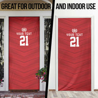 Custom Pacific Rugby Spirit Door Cover Tonga Ngatu Pride Red Edition LT9 - Polynesian Pride