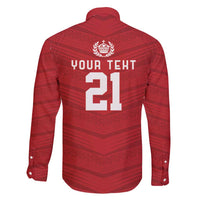 Custom Pacific Rugby Spirit Family Matching Tank Maxi Dress and Hawaiian Shirt Tonga Ngatu Pride Red Edition - Polynesian Pride