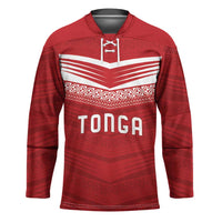 Custom Pacific Rugby Spirit Hockey Jersey Tonga Ngatu Pride Red Edition - Polynesian Pride