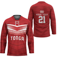 Custom Pacific Rugby Spirit Hockey Jersey Tonga Ngatu Pride Red Edition - Polynesian Pride