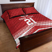 Custom Pacific Rugby Spirit Quilt Bed Set Tonga Ngatu Pride Red Edition - Polynesian Pride