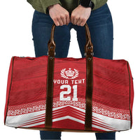 Custom Pacific Rugby Spirit Travel Bag Tonga Ngatu Pride Red Edition - Polynesian Pride