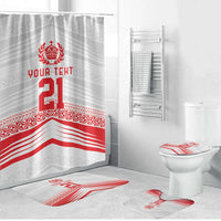 Custom Pacific Rugby Spirit Bathroom Set Tonga Ngatu Pride White Edition LT9 Bathroom Set (4 pcs) White - Polynesian Pride