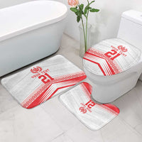 Custom Pacific Rugby Spirit Bathroom Set Tonga Ngatu Pride White Edition LT9 - Polynesian Pride