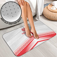 Custom Pacific Rugby Spirit Bathroom Set Tonga Ngatu Pride White Edition LT9 - Polynesian Pride