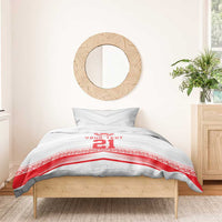 Custom Pacific Rugby Spirit Bedding Set Tonga Ngatu Pride White Edition - Polynesian Pride