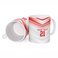Custom Pacific Rugby Spirit Ceramic Mug Tonga Ngatu Pride White Edition LT9 - Polynesian Pride