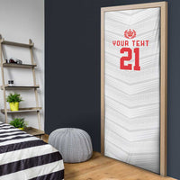Custom Pacific Rugby Spirit Door Cover Tonga Ngatu Pride White Edition LT9 - Polynesian Pride