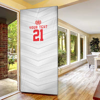 Custom Pacific Rugby Spirit Door Cover Tonga Ngatu Pride White Edition LT9 - Polynesian Pride