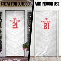Custom Pacific Rugby Spirit Door Cover Tonga Ngatu Pride White Edition LT9 - Polynesian Pride