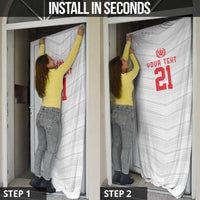Custom Pacific Rugby Spirit Door Cover Tonga Ngatu Pride White Edition LT9 - Polynesian Pride