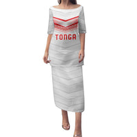 Custom Pacific Rugby Spirit Family Matching Puletasi and Hawaiian Shirt Tonga Ngatu Pride White Edition - Polynesian Pride