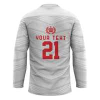 Custom Pacific Rugby Spirit Hockey Jersey Tonga Ngatu Pride White Edition LT9 - Polynesian Pride