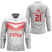 Custom Pacific Rugby Spirit Hockey Jersey Tonga Ngatu Pride White Edition LT9 - Polynesian Pride