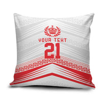 Custom Pacific Rugby Spirit Pillow Cover Tonga Ngatu Pride White Edition LT9 White - Polynesian Pride