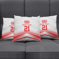 Custom Pacific Rugby Spirit Pillow Cover Tonga Ngatu Pride White Edition LT9 - Polynesian Pride