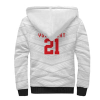 Custom Pacific Rugby Spirit Sherpa Hoodie Tonga Ngatu Pride White Edition - Polynesian Pride